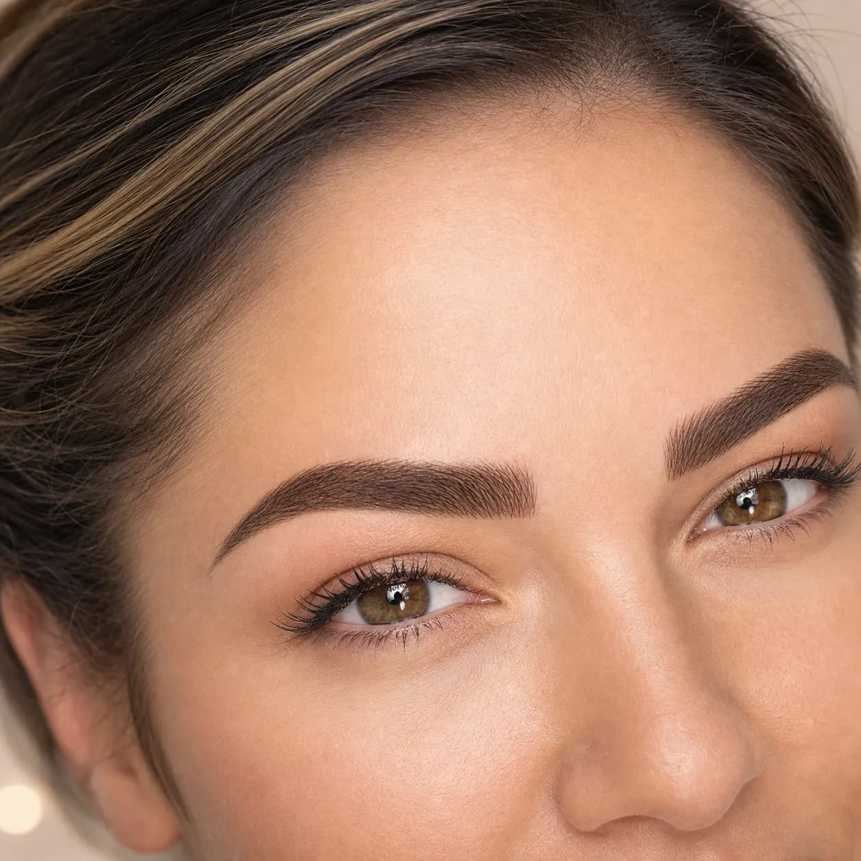Natural-looking permanent makeup brow style